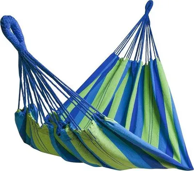 Produktbild von Famanu Hängematte für mehrere Personen - 210 x 150 cm - Belastbar bis 300 kg - Blau/Grün