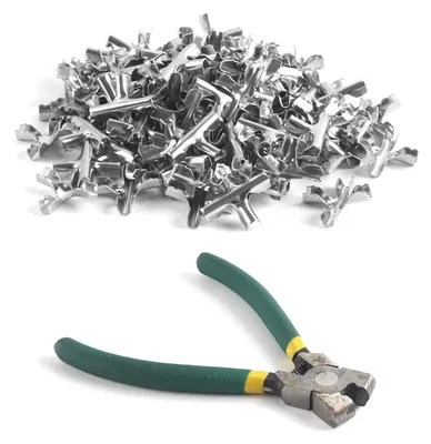 100 Edelstahl-Kreuzkabelklemmen für 2 mm Drahtseil + Zange