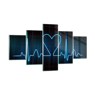 Produktbild von Bilder auf glas - Grafik herz kardiologie - 125x70cm - Glasbilder - Wandbilder - Kunstdruck - zum Aufhängen bereit - Wanddekoration aus Glas - Glas Bilder - Wandbild auf Glas - GEA125x70-0959