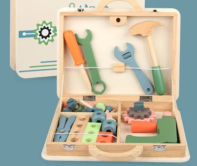 Produktbild von 360Home Spielhaus aus Holz Lernspielzeug für Kinder Werkzeugkasten