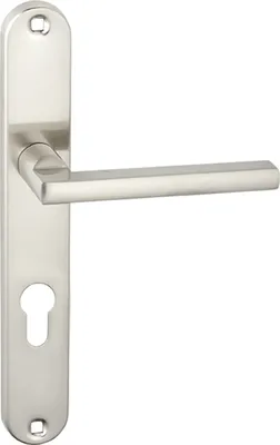 Zdjęcie produktu dla Klamka ADA na szyldzie długim 230mm, satyna, wkładka, aluminium/stal, do drzwi wewnętrznych 38-45mm, Kuchinox KAD 312A