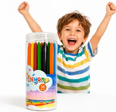 Produktbild von Buntstifte Set 36 Stück, bunte Wachsmalkreiden für Kinder