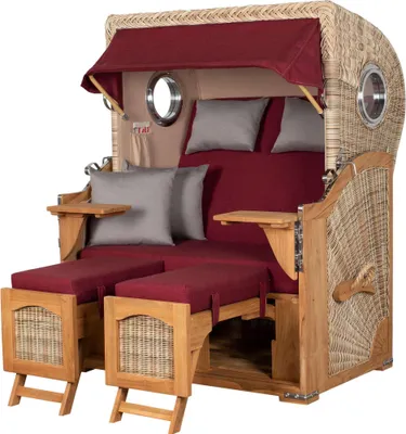 Produktbild von Strandkorb-Set - bene living - Ammersee Teak - PE shell - Modell 594 - inkl. Liftersystem