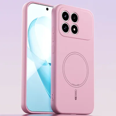 Produktbild von Magnetische Handyhülle für Xiaomi Poco F8 Pro/Redmi K90, MagSafe kompatible, Flüssig Silikon Stoßfest Kratzfest Hülle Pink