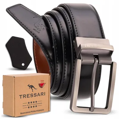 Produktbild von Tressari Herren Leder Wendegürtel 120 cm Schwarz Braun