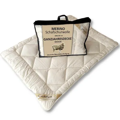 Produktbild von Merino Schafschurwolle Kinder - Ganzjahresdecke Kuschelzeit in 100x135 cm