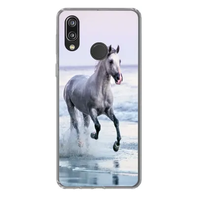 Produktbild von MuchoWow® Handyhülle Schutzhülle Hülle für Huawei P20 Lite (2020) Pferde - Luft - Meer Silikon Softcase Handy Hülle - Kartenhalter