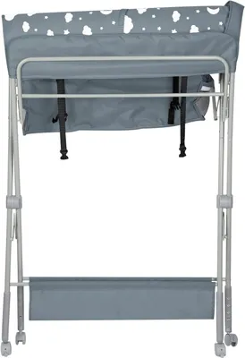 Image de Table de couches bébé - Commode de table d'entretien - Soins bébé - Hauteur réglable - 80 x 58 x 90cm - Gris foncé