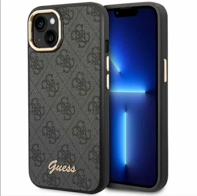 Productafbeelding van Guess Guhcp14Mhg4Shk iPhone 14 Plus, 6.7 inch, zwarte kleur, harde hoes, vintage gouden logo