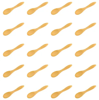 Produktbild von 20 Stück Mini-Holzlöffel, Salzlöffel mit kurzem Griff, handgemachte Mini-Holzlöffel für Gewürze, Gewürze, Zucker, Honig, Kaffee