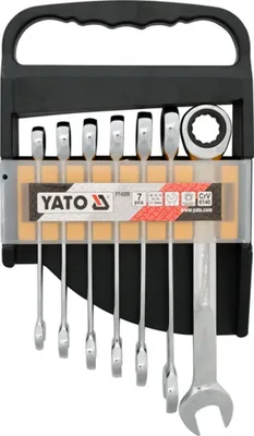 YATO Ratschenschlüssel-Set 7-teilig 10-19 mm AS-DRIVE YT-0208