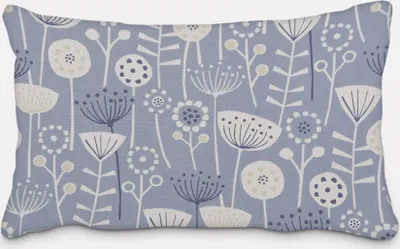 Produktbild von SCHÖNER LEBEN. Kissenhülle Fryett`s Halbpanama Blumen abstrakt blau Größe 40x60cm (HxB) 40x60cm (HxB) Größe