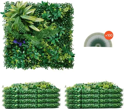 Zdjęcie produktu dla 8szt. Sztuczna ściana z roślin żywopłotowych - ekran prywatności PE - dekoracja ścienna ze sztucznych roślin 500x500x50mm