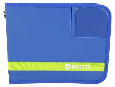 Produktbild von Dönges Fahrtenbuch A5 quer mit Schreibunterlage, blau/gelb, 8105T21697