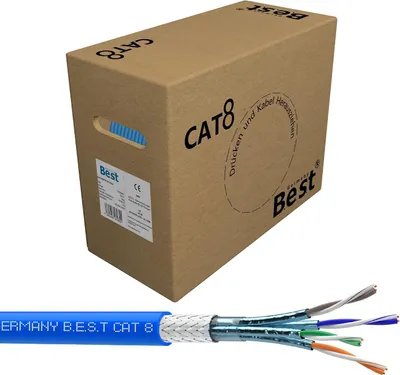 Produktbild von 50m CAT 8 Netzwerkkabel Verlege Kabel 40 Gbit/s CAT8 Verkabelung Netzwerk Daten