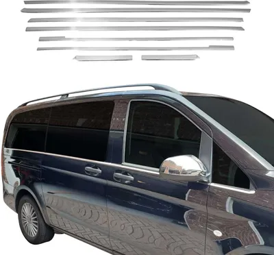 Immagine prodotto di Modanature per finestre per Mercedes Vito W447 2014-2025 in acciaio inox cromato 8pcs