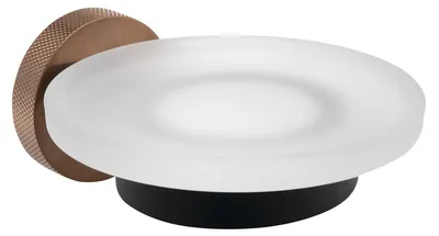 Produktbild von LARISSA Seifenschale, Milchglas, Schwarz/Kupfer matt