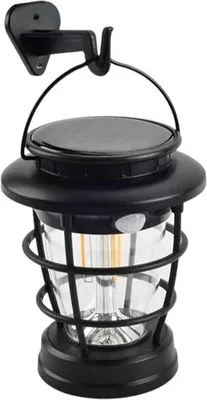 Image de Verk 12376 Lampe solaire à LED avec détecteur de mouvement et chargeur USB 2en1, noir
