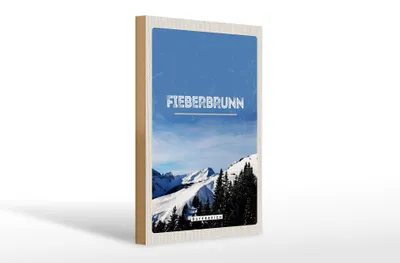 Produktbild von Holzschild Reise 20x30cm Fieberbrunn Österreich Winter Ski