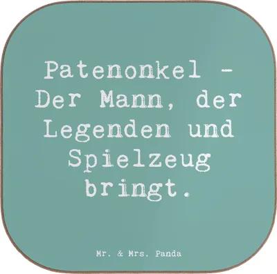Produktbild von Mr. & Mrs. Panda Untersetzer für Gläser Spruch Patenonkel Geschenk - Meeresbrise - Holzuntersetzer, handgemacht, Patengeschenke, gläseruntersetzer, Geschichten, Freude