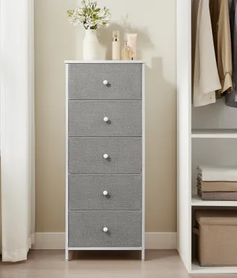 Produktbild von SONGMICS Kommode, Aufbewahrungsschrank mit 5 Stoff-Schubladen, Metallrahmen