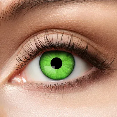Produktbild von Zoelibat Eyecatcher Wochen-Kontaktlinsen Electro Green Wochenlinsen Party Linsen Linsen