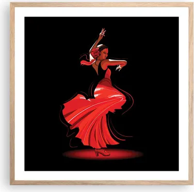 Produktbild von Gerahmtes Poster - Rahmen in heller Eiche - Tanz Tänzer - 60x60 cm - Wand Bild - Wanddeko - Wandbilder - Kunstposter - Wandposter - Bilderrahmen - Bilder - Kunstdruck - Wandbild - P2NAC60x60-4121