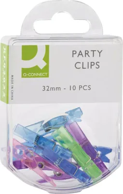 Productafbeelding van Q-Connect® KF02033 Mini-waslijnclip - 32 mm, 10 stuks, verschillende kleuren