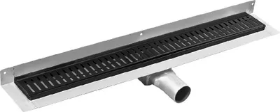 Zdjęcie produktu dla Gelco Manus - Odpływ liniowy ze stali nierdzewnej z rusztem Onda, 850x112x55 mm, montaż ścienny, czarny GMO24B