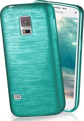 Produktbild von moex® Brushed Case kompatibel mit Samsung Galaxy S5 / S5 Neo - Hülle aus Silikon, Türkis