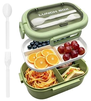 Productafbeelding van Lunchbox - 1200 ml met compartimenten - Lekdichte lunchbox voor volwassenen