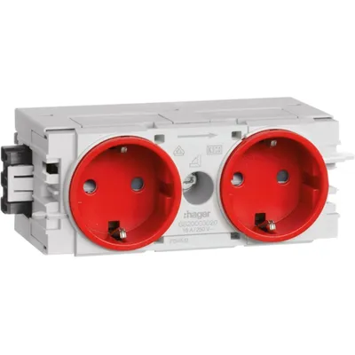 Zdjęcie produktu dla Moduł wtykowy kanału progowego Hager (szer. x wys. x gł.) 120 x 50 x 61 mm GS20003020 1 szt. kolor czerwony (GS20003020)