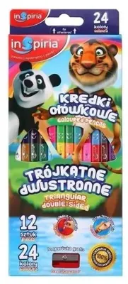 Obrázok produktu pre Trojhranné obojstranné pastelky, 12 = 24 farieb – InSpiria
