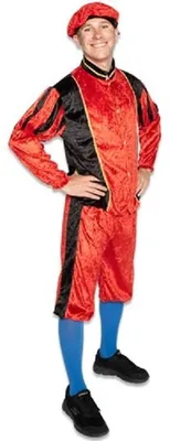 Imagen del producto de Traje de bruja Pietenkostüm para adultos, color rojo y , talla L. Ideal para disfraces de Sinterklaas o Carnaval
