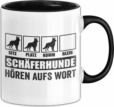 Produktbild von Schäferhunde Hören Aufs Wort Tasse Geschenk Schäferhunde Besitzer Mama Becher (Schwarz)