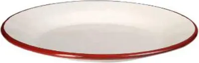 Produktbild von Emaille-Teller rot und weiß 26cm