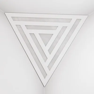Obrázek produktu pro Balení po 2 kusech – basová past do rohů stropu „Triangle-F“ | Akustická pěna ve tvaru pyramidy s laminovanou deskou z HDF a potahem [SCIFI – bílá|bílá]