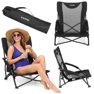 Produktbild von Outtec® Campingstuhl Klappstuhl Faltbar, Stuhl Sessel Gartenstuhl, Touristischer Sessel mit Liegefunktion, Tragetasche, Klappbar Stuhl