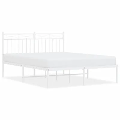 Produktbild von Bettgestell mit Kopfteil Metall Weiß 140x200 cm