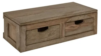 Immagine prodotto di MASSIVMOEBEL24 | mensola in legno di Sheesham / palissandro 66x25x20 grigio scuro oliato NATURE GREY #063
