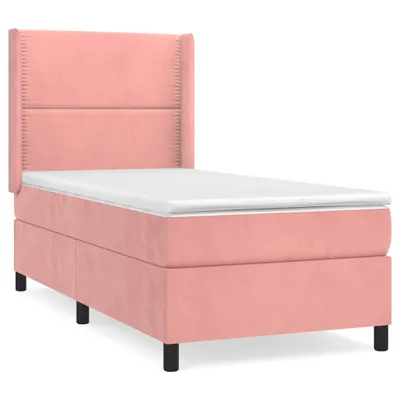 Obrázok produktu pre vidaXL Boxspring posteľ s matracom ružová 90x200 cm Velvet