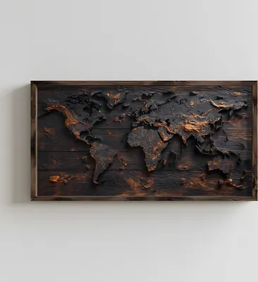 Produktbild von Wallity, HUM122, Dekoratives gerahmtes MDF-Gemälde, 100 % MDF, Mehrfarbig, 60 x 120 x 3,5 cm