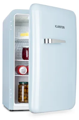 Image de Klarstein Audrey Mini - petit réfrigérateur, mini-bar compact, pose libre, réfrigération par compression, capacité, réfrigération : 0 - 10 °C, mini-réfrigérateur de 70 litres, bleu