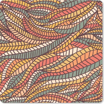 Produktbild von MuchoWow® Mauspad Mousepad Blätter - Muster - Mosaik 30x30 cm - Mousepads - Maus Mat - Pad - Mausunterlage - Gaming