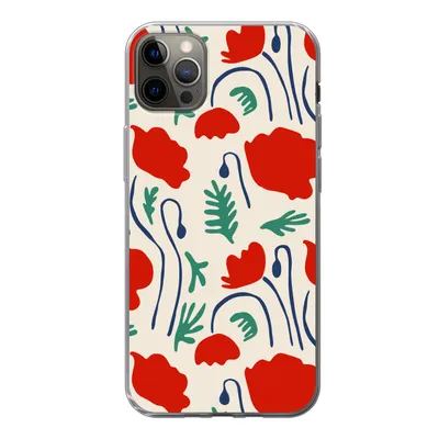 Produktbild von MuchoWow® Handyhülle Schutzhülle Hülle für iPhone 12 Pro Max Blumen - Rose - Muster Silikon Softcase Handy Hülle - Hartschale