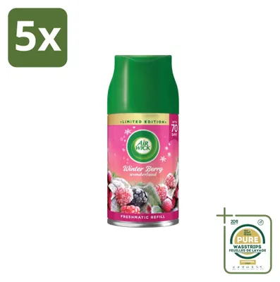 Productafbeelding van 5 x Air Wick Freshmatic navulling - Winter Berry Wonderland - 250 ml - Voordeelverpakking - 5 stuks