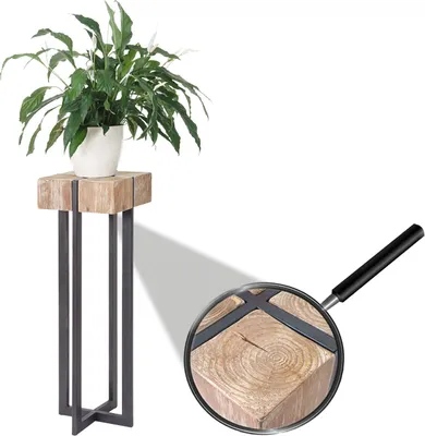 Immagine prodotto di Tavolo da fiori HWC-A15, colonna portafiori, legno massiccio di abete rustico MVG 100x32x32cm