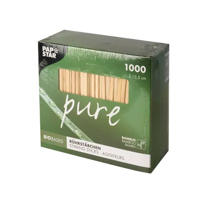 Produktbild von Papstar Rührstäbchen aus Bambus pure 13,5 cm 1000 Stück