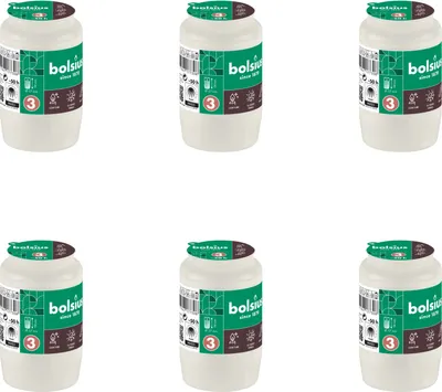 Immagine prodotto di Bolsius - Lampada commemorativa - Senza coperchio - Bianco - 50 ore di combustione - Confezione risparmio - 6 pezzi