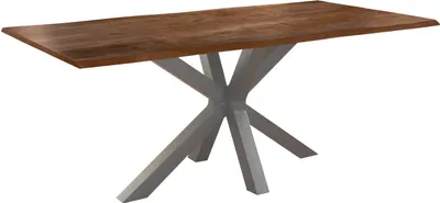 Produktbild von Esstisch Baumkante massiv Akazie nussbaum 120 x 80 silber FELINA